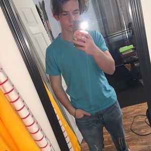 American Eagle Light Blue V-Neck tee